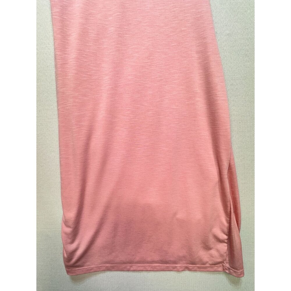Nine West Women's Side Ruched Midi T-Shirt Dress Size S Pink Sleeveless Stretch - Picture 11 of 11